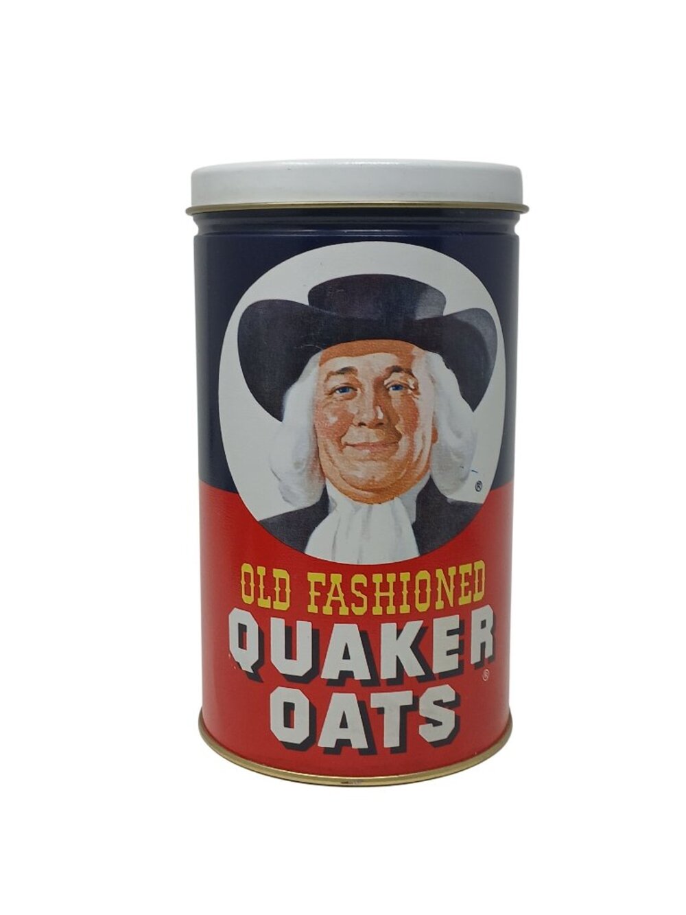 Old Fashioned Quaker Oats Tin W/ Lid Vtg 1982 Oatmeal Cookie Recipe Ltd #GS-10